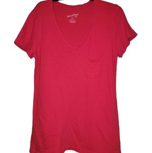Universal Thread Red T-Shirt V-Neck Top
